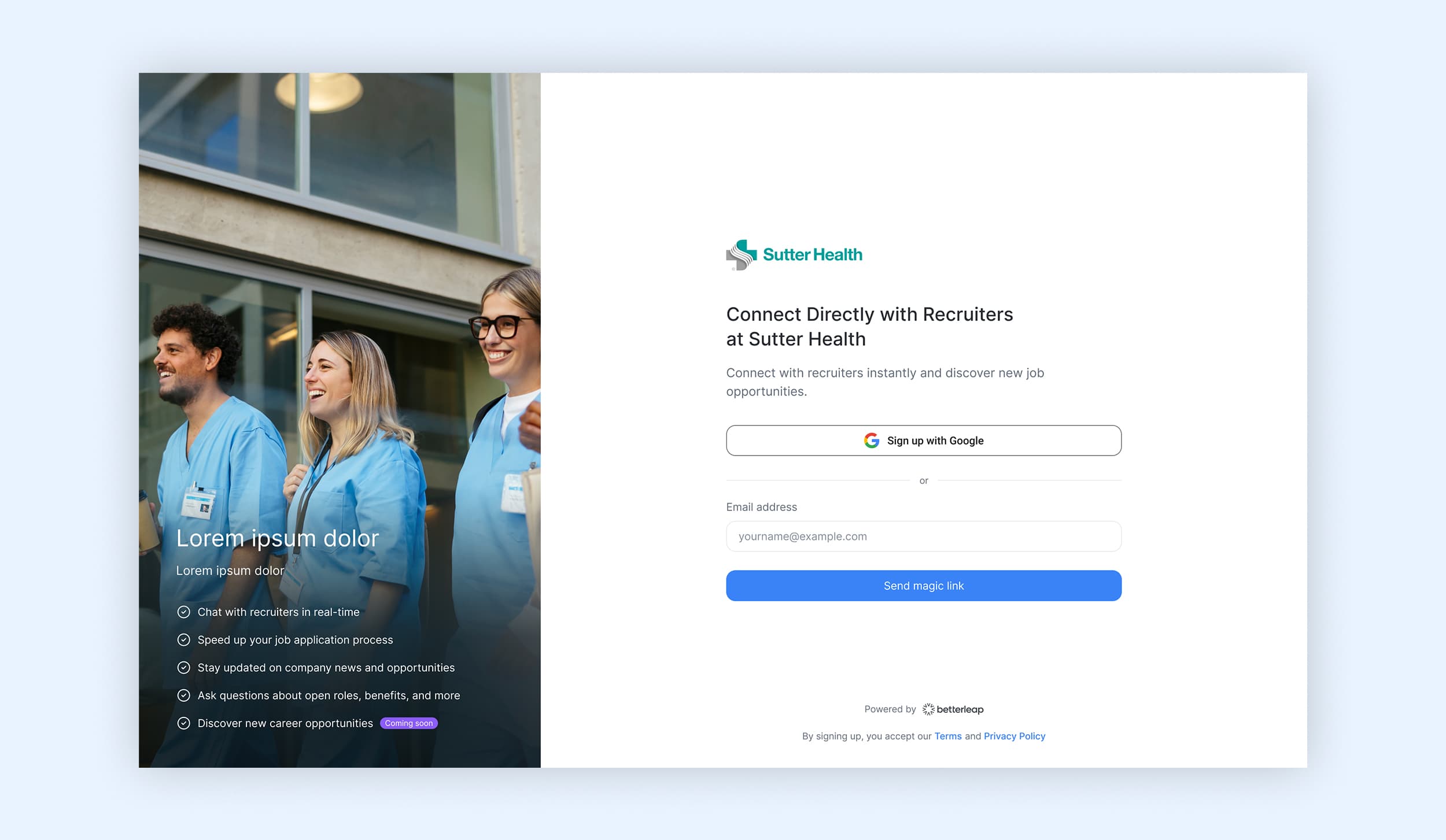 Betterleap - Candidate - Sign Up