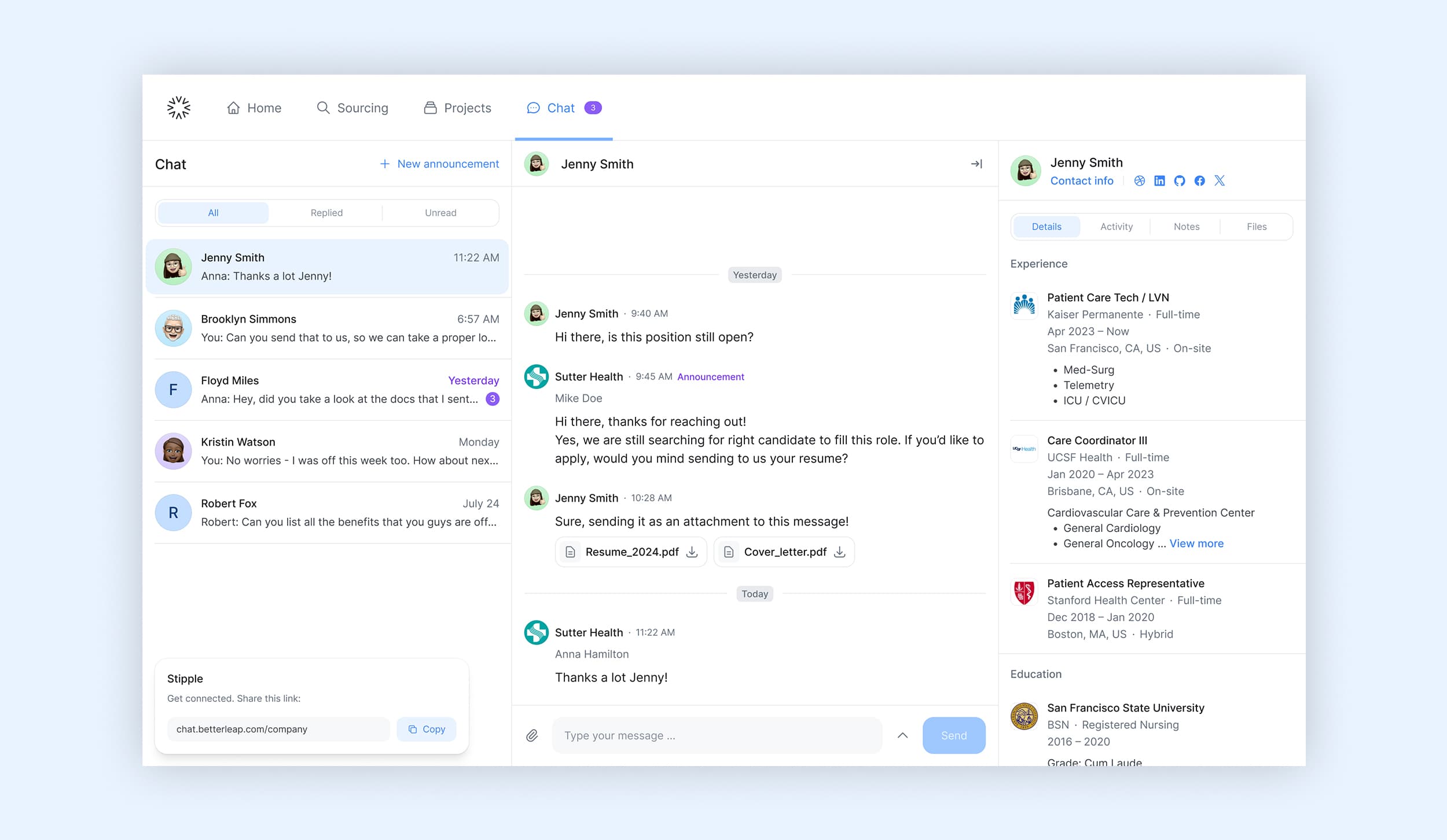 Recruiter - Chat